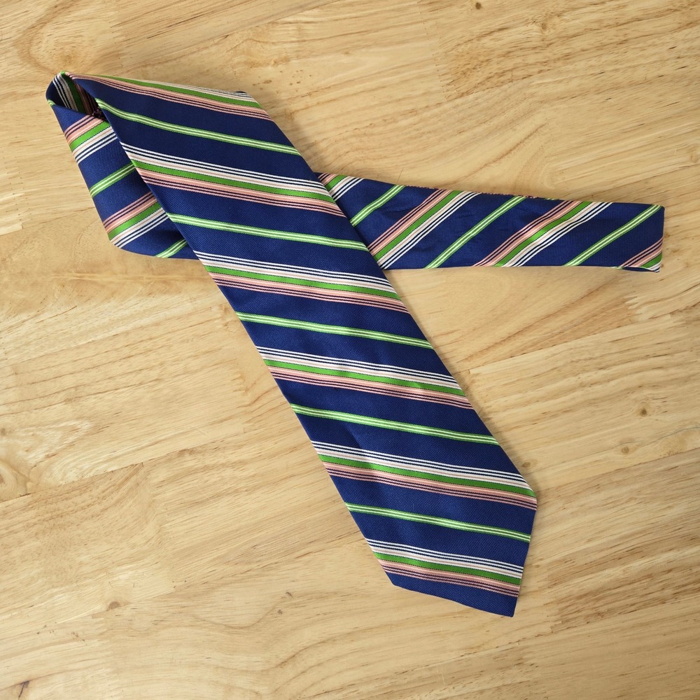 Vintage Tommy Hilfiger Silk Tie 59" Multicolor Striped 2000s Made in USA Necktie